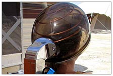 Brilliant neighbors! Ice water flows through copper tubing in this upcycled perm machine. Cool air is gently blown on your dome. They called it a Brain Freeze. Damn amazing! I was impressed by the ingenuity of so many burners.